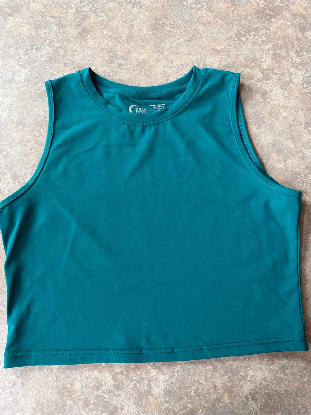 Zella Teal Crop Athletic Tank
